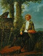 Jacques Sablet Portrait du peintre Conrad Gessner dans la campagne romaine oil